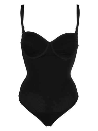 Buy Wolford Sheer Logo Triangle Cup Bodysuit In Black - Jet Black At 73%  Off