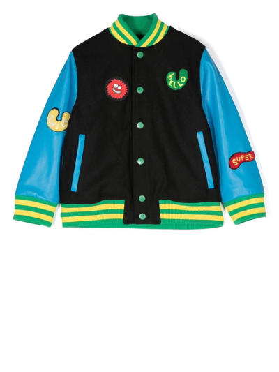 Stella Mccartney Kids' Patch-detail Bomber Jacket In Black