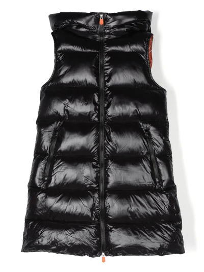 Save The Duck Teen Gluck Zip-up Padded Gilet In Black
