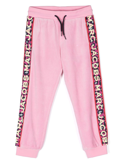 Marc Jacobs Kids' Pink Leopard Logo Tape Track Pants