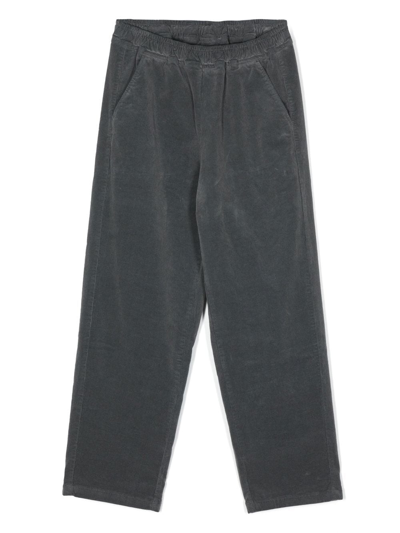 Aspesi Kids' Straight-leg Corduroy Trousers In Slate Grey