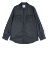 Aspesi Satin-effect Shirt Jacket In Blue