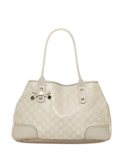 Pre-owned Gucci Ssima Princy Tote Bag In White