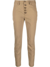 DONDUP BUTTONED-UP SLIM-FIT TROUSERS