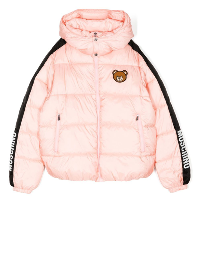 Moschino Kids' Chest Toy-bear Detail Jacket In Pink