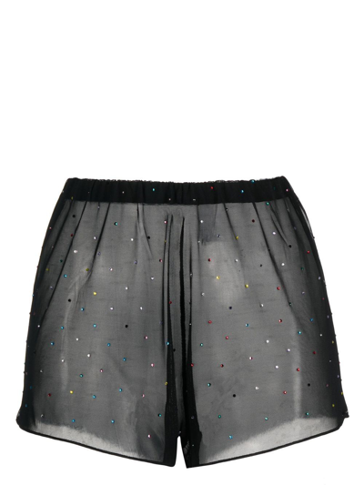 Oseree Gem Tulle-netting Shorts In Black