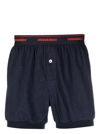 Dsquared2 Logo-waistband Boxer Shorts In Blue
