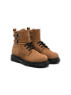 Gallucci Lace-up Leather Ankle Boots In Brown