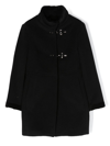 Fay Single-breasted High-neck Coat In Black