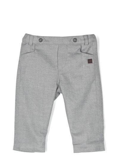 Tartine Et Chocolat Babies' Tapered Cotton Trousers In Grey