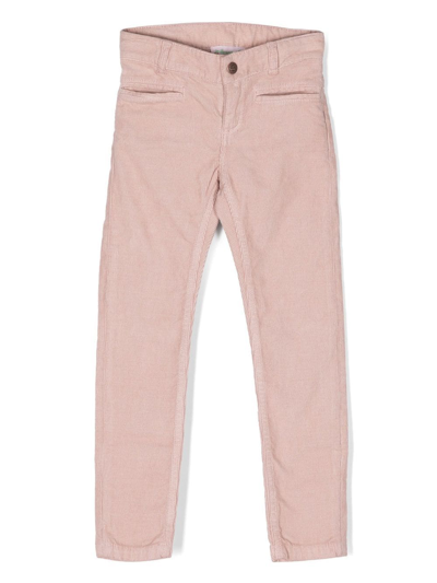 Bonpoint Kids' High-waist Corduroy Trousers In Rose Pale