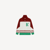 Kenzo Floral-intarsia Wool Cardigan In Bordeaux