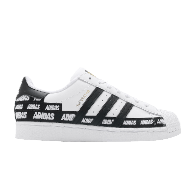 Pre-owned Adidas Originals Superstar 'wordmark Heel Stripe - White Black'