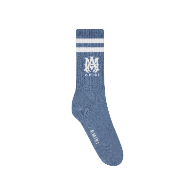 Pre-owned Amiri Ma Stripe Socks 'dusty Blue'