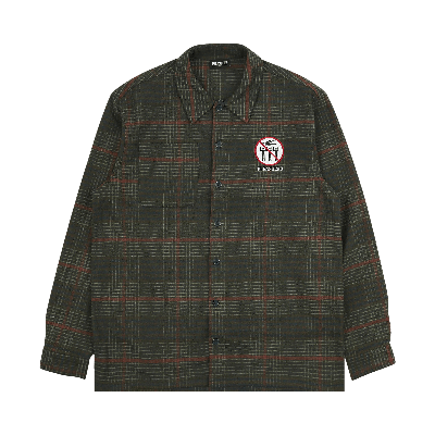 Pre-owned Pleasures Surfing Flannel Overshirt 'green'