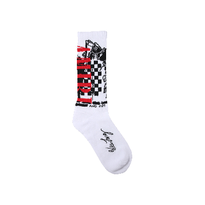 Pre-owned Amiri X Wes Lang Core Sketch Sock 'white'