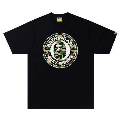 Pre-owned Bape Abc Camo Busy Works T-shirt 'black/green'