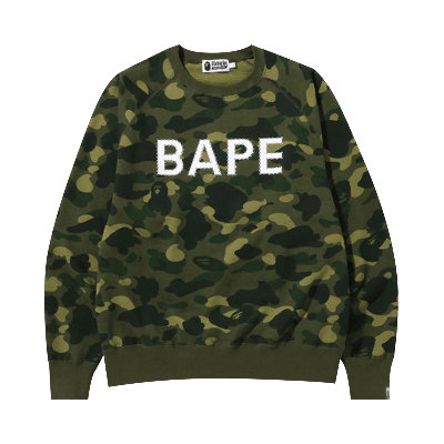 Pre-owned Bape Color Camo Crystal Stone Relaxed Fit Crewneck 'green'