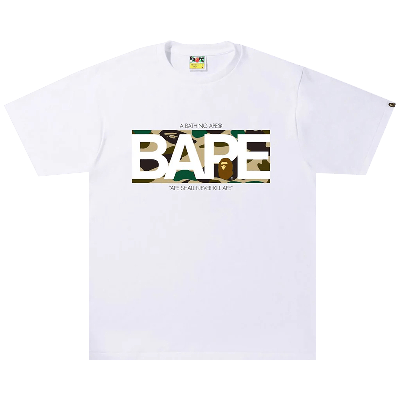 Pre-owned Bape 1st Camo Logo T-shirt 'white/yellow'