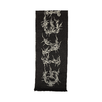 Pre-owned Givenchy Chain Pattern Wool Knit Scarf 'black'