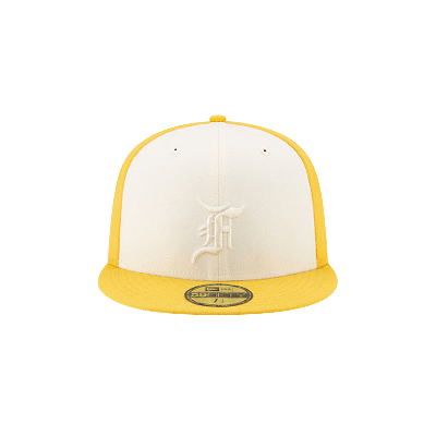 Pre-owned Essentials Fear Of God  X New Era 59fifty Fitted Cap 'gold/white' In Yellow