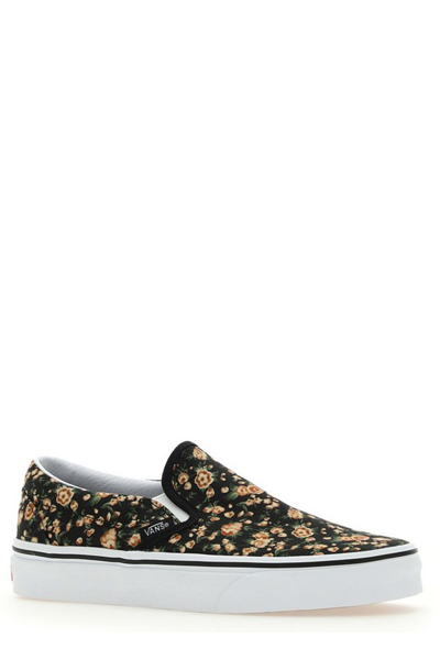 Vans Floral-print Slip-on Sneakers In Schwarz