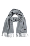 Hickey Freeman Cashmere Fringe Scarf In Grey