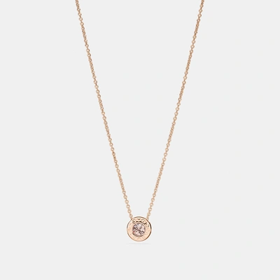 Coach Outlet Open Circle Stone Strand Necklace In Pink