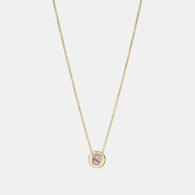 Coach Outlet Open Circle Stone Strand Necklace In Gold