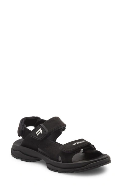 Balenciaga Tourist Fake Leather Sandal In Black