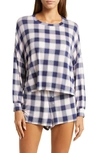 Honeydew Intimates All American Long Sleeve Shortie Pajamas In Twilight Check