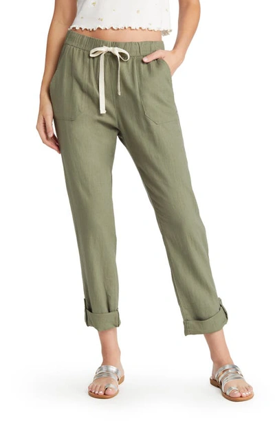 Roxy Juniors' On The Seashore Pull-on Utility Pants In Deep Lichen Green