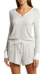 Honeydew Intimates Knit Long Sleeve Short Pajamas In Ivory Snow Crystal