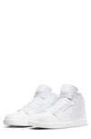 Jordan Nike Air  1 Mid Sneaker In White/ White