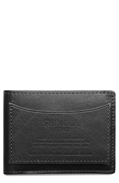 Shinola Leather Pocket Bifold Wallet In Black