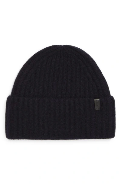 Vince Boiled Cashmere Chunky Knit Beanie In Navy