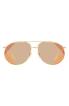 Burberry 61mm Aviator Sunglasses In Light Brown