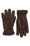 Hestra Jake Wool-lined Leather Gloves In Espresso