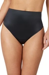 Spanx Comfort High-rise Stretch Cotton-blend Briefs In Very Black