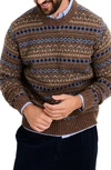 Alex Mill Fair Isle Donegal Wool-blend Sweater In Brown Multi