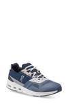 On Cloudrift Walking Sneaker In Metal/ Navy