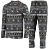Concepts Sport Black Army Black Knights Ugly Sweater Knit Long Sleeve Top And Pant Set In Black