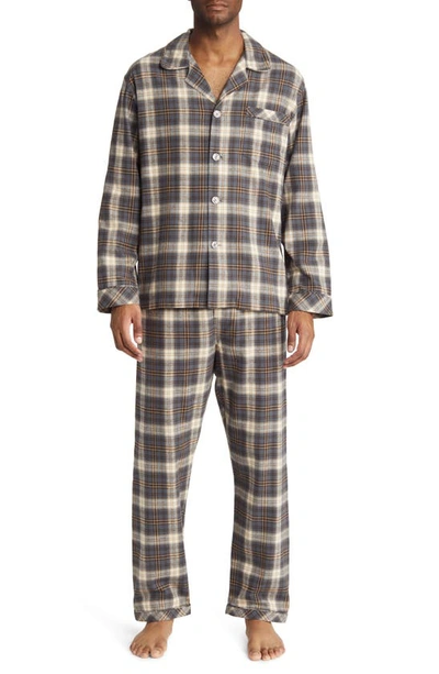 Majestic Holiday Homecoming Cotton Flannel Pyjamas In Coffee