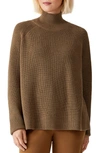 Eileen Fisher Raglan Sleeve Merino Wool Turtleneck Sweater In Hazel
