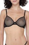 Skarlett Blue Mischief Underwire Sheer Bra In Black,nylon