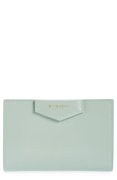 Givenchy Antigona Leather Bifold Wallet In Celadon