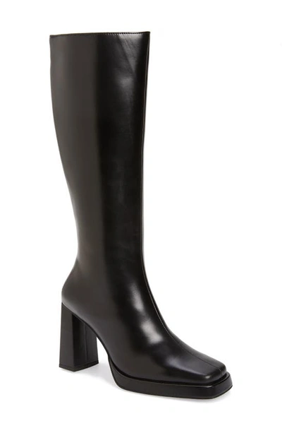 Jeffrey Campbell Knee High Boot In Black Box Black