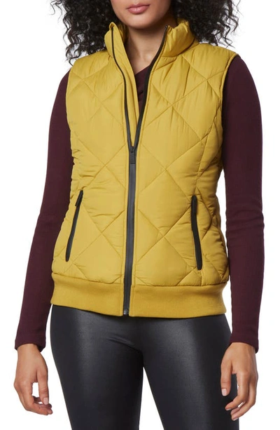 Marc New York Quilted Puffer Waistcoat In Olive Oil