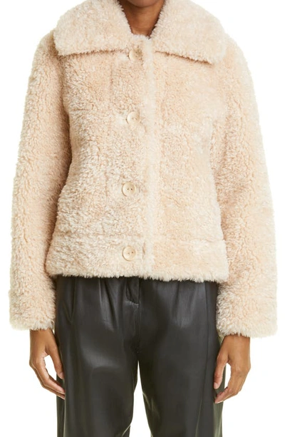 Stand Studio Melina Faux Shearling Jacket In Beige