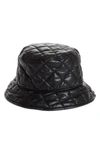 STAND STUDIO VIDA QUILTED FAUX LEATHER BUCKET HAT